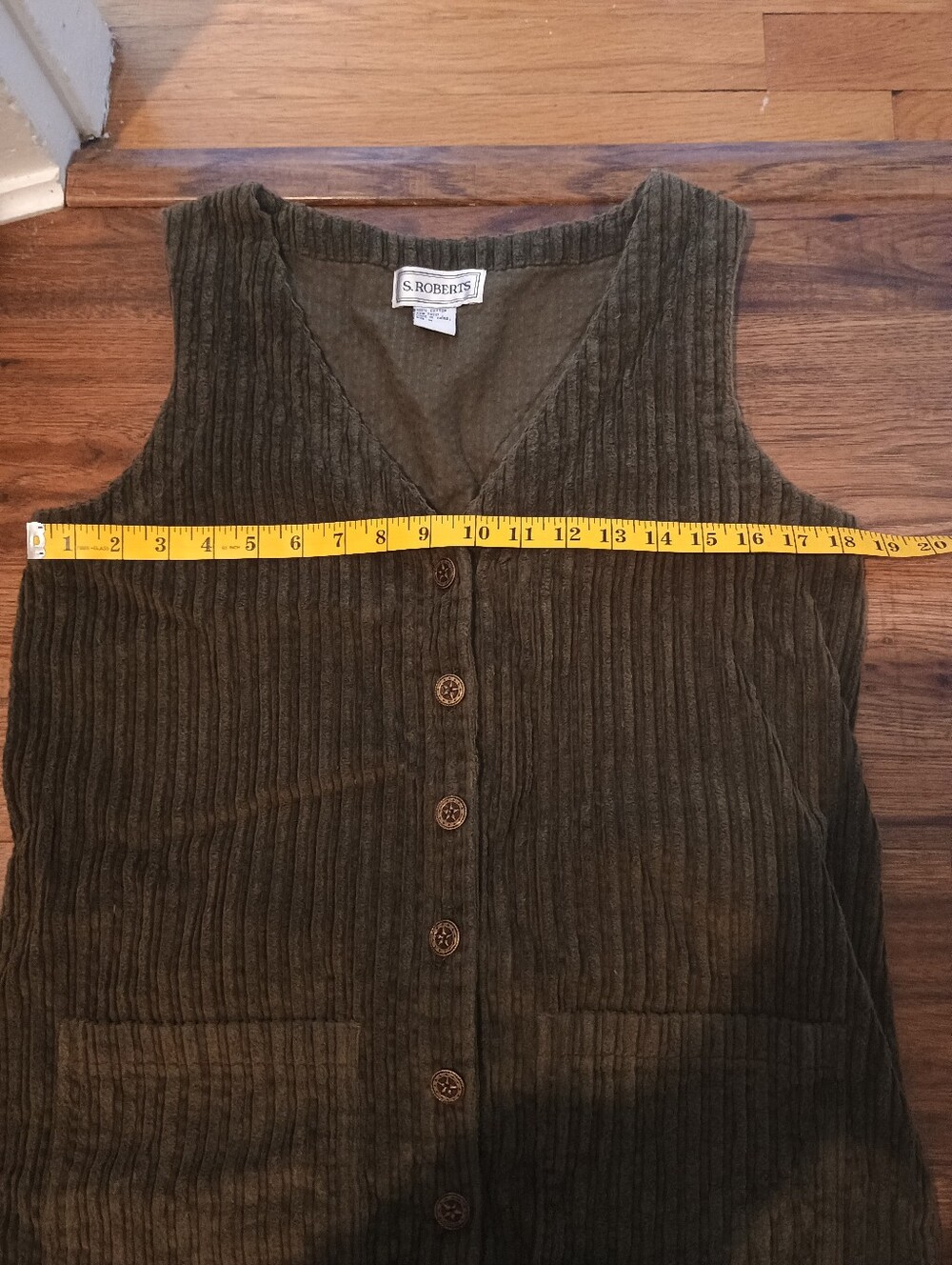 Vintage Pinafore Dress Bundle Of 2 Black Green 100% Cotton Medium Women's - Picture 12 of 15
